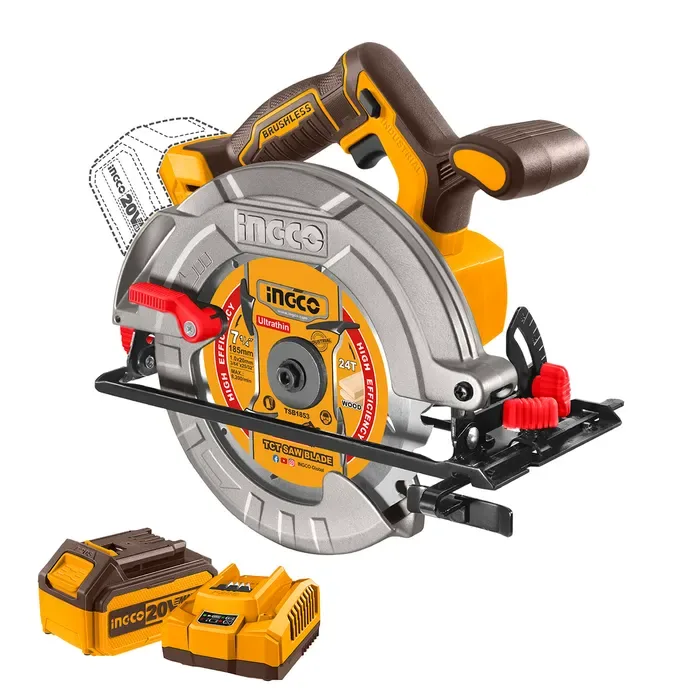 SIERRA CIRCULAR BL+BAT 5AH Y CARG INDUSTRIAL 7 1/4´20V/185MM INGCO OFERTA1