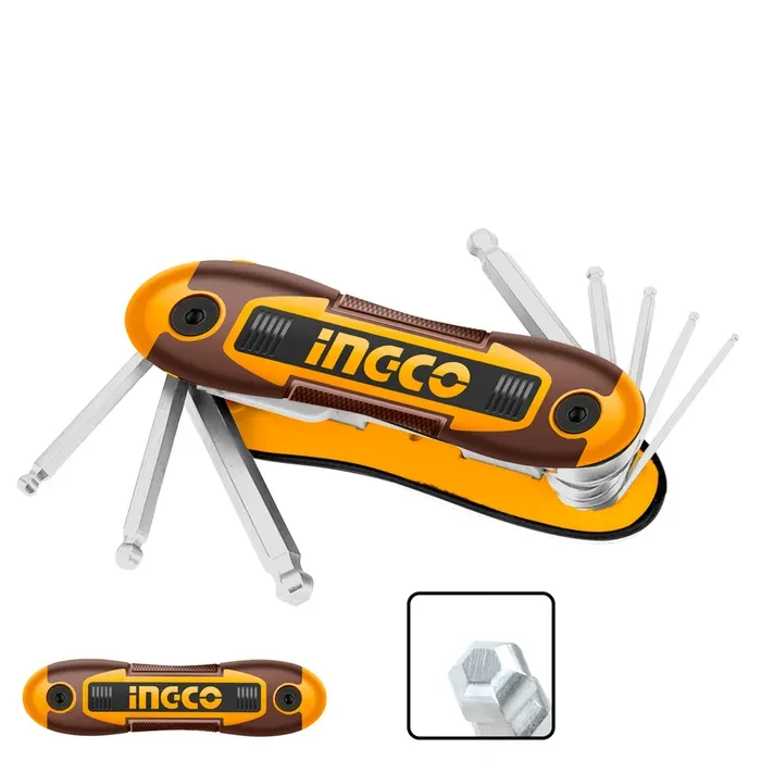 SET LLAVE ALLEN PUNTA BOLA LLAVERO 8 PIEZAS 2-8 MM INGCO1