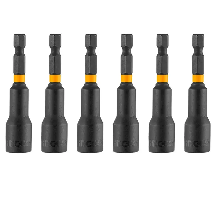 DADO EXAGONAL MAGNETICO INDUSTRIAL 6 PIEZAS 6-12MM-1/4 INGCO1