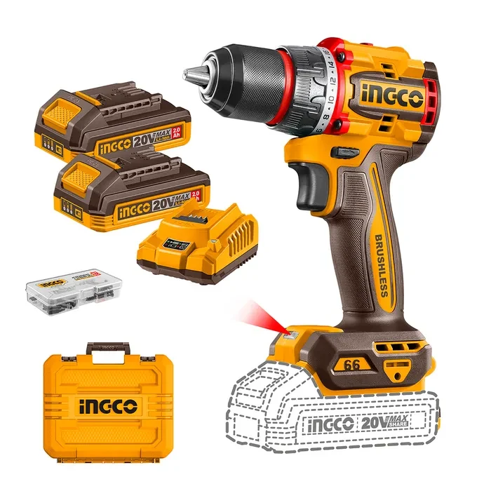 TALADRO ATO BL CP +2 BAT Y CARG+47 ACCE INDUSTRIAL 13MM/20V INGCO1