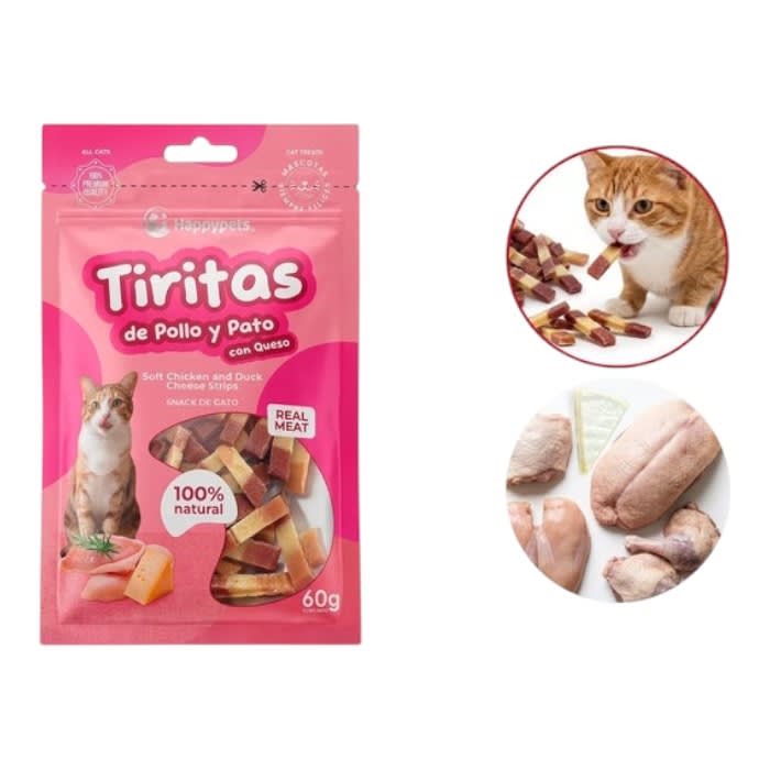 Tiritas Cat Pollo y Pato Queso 60 gr