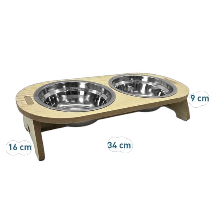 Plato doble Altura estilo madera