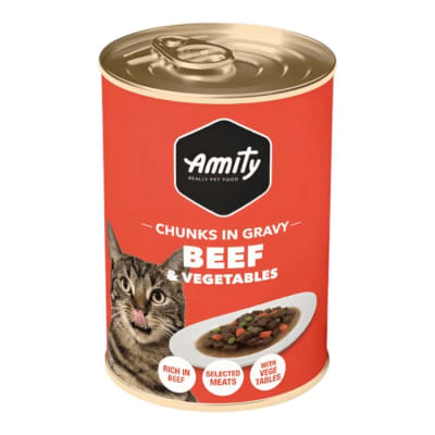 Lata Amity Gato Carne y Vegetales 415 g1