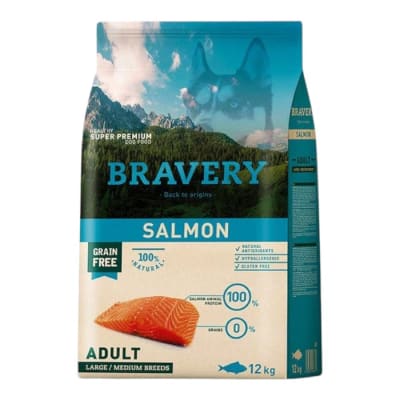 Bravery perro salmon adult L/M 12 kg1