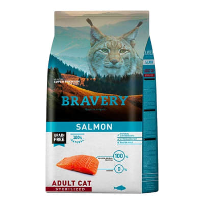 Bravery Gato salmon esterilizado adulto 7 kg1