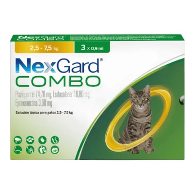 Nexgard Combo 2.5 a 7.5 kg x 3 Un1