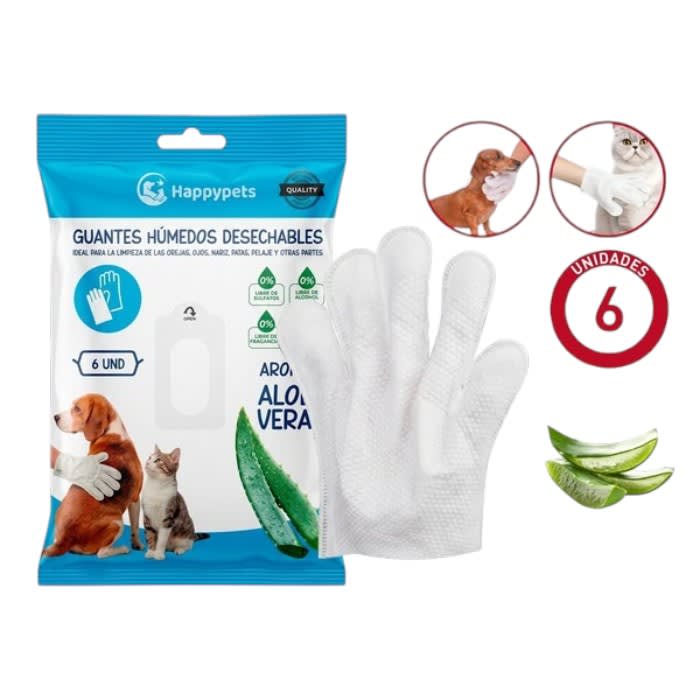 Guantes Humedos Desechables 6un Aloe Vera