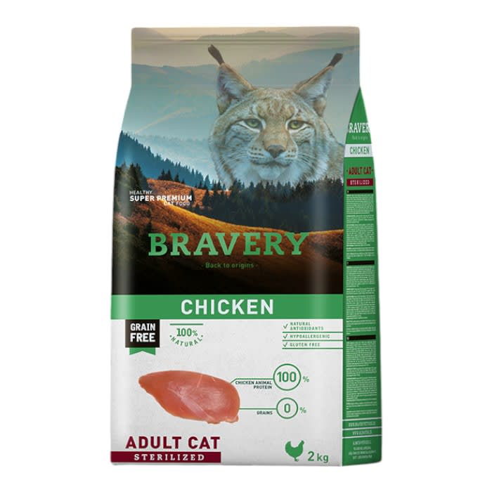 Bravery Gato chicken esterilizado adulto 2 kg
