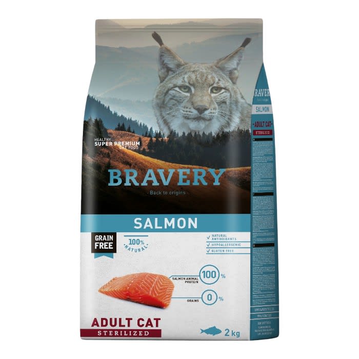 Bravery Gato Salmon esterilizado adulto 2 kg
