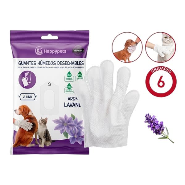 Guante Humedo Desechables 6un Lavanda
