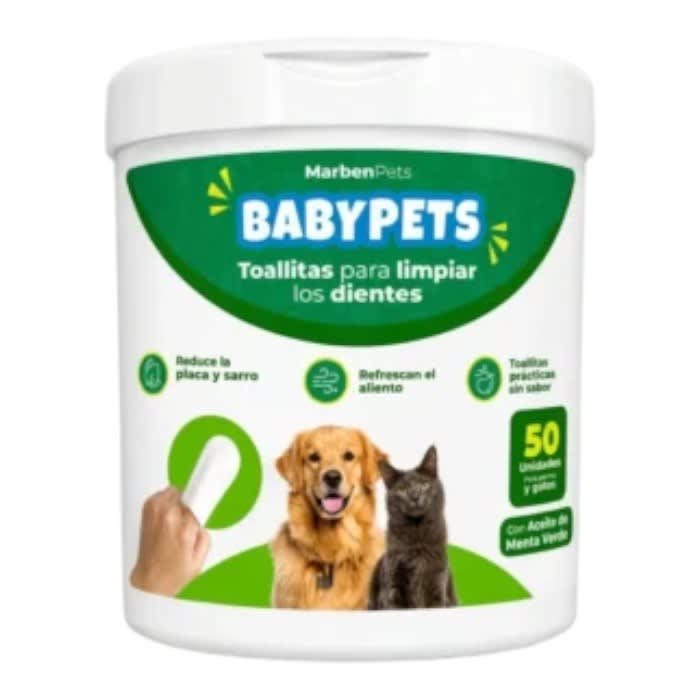 Toallitas Para Limpiar Los Dientes 50un Marben Pets Menta