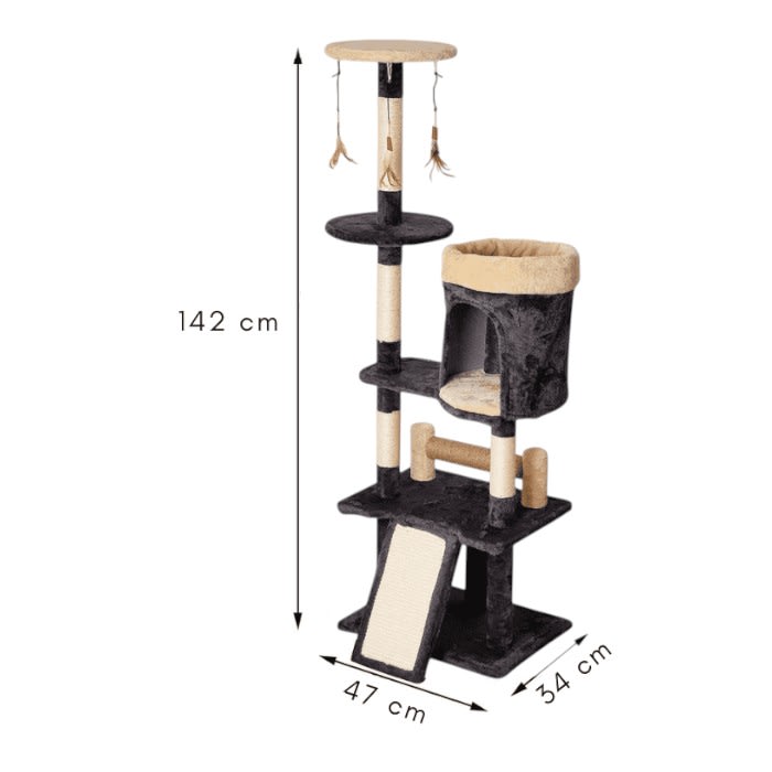 Rascador torre Gris y Beige