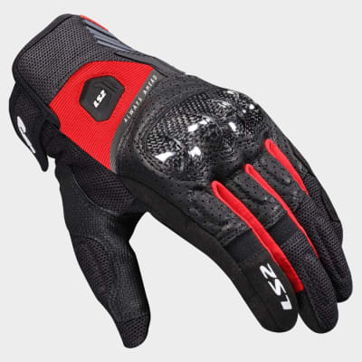 GUANTES LS2 ATOM NEGRO / ROJO1