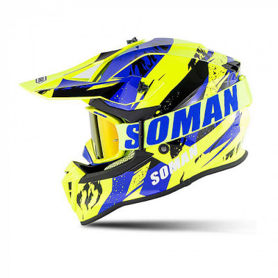CASCO INTEGRAL CROSS SOMAN AMARILLO/AZUL1