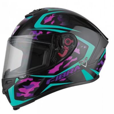 CASCO INTEGRAL FIBRA GIGA SEAL MILITAR FUCSIA/NEGRO/TURQUESA1