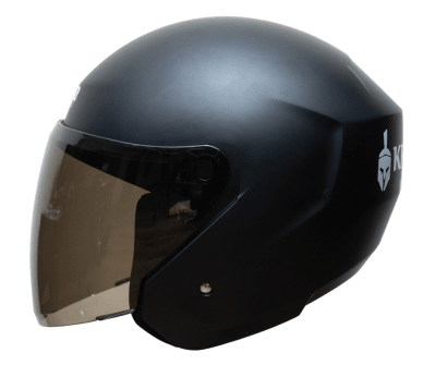 CASCO ABIERTO KRATOZ K10 NEGRO MATE VISOR TRANSPARENTE1