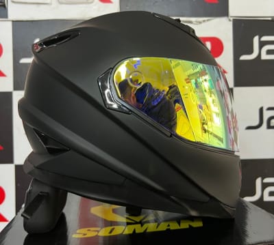 CASCO INTEGRAL LOGAN K4 NEGRO MATE V/DORADO1