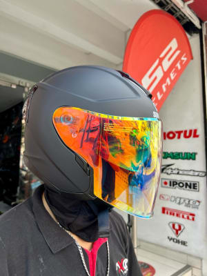 CASCO ABIERTO SOMAN NEGRO MATE / VISOR REVO2