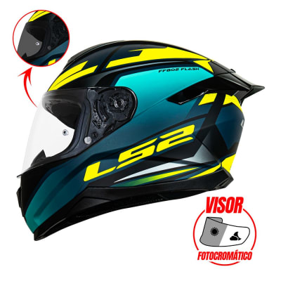 CASCO INTEGRAL LS2 FF802 IMPACT AZUL / AMAR VISOR FOTOCROMATICO1