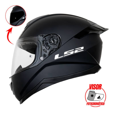 CASCO INTEGRAL LS2 FF802 SOLID NEGRO MATE VISOR FOTOCROMATICO1