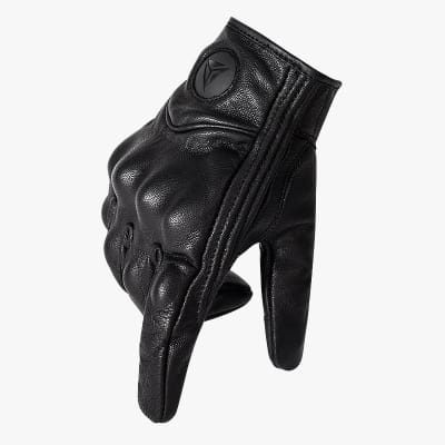 GUANTES DE CUERO MOTOWOLF LISO1