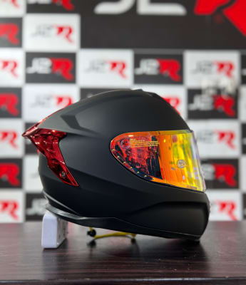 CASCO INTEGRAL SOMAN RAPTOR NEGRO MATE SAFIRO ROJO1