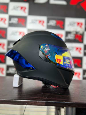 CASCO INTEGRAL LOGAN K3 NEGRO MATE SAFIRO AZUL1