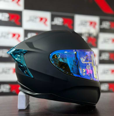 CASCO INTEGRAL SOMAN RAPTOR NEGRO MATE SAFIRO AZUL1