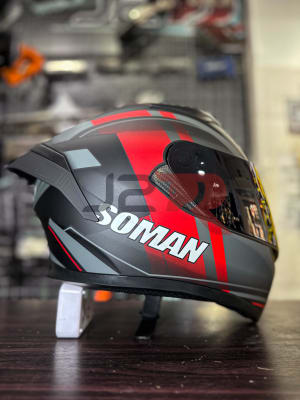 CASCO INTEGRAL SOMAN PHANTOM ROJO / NEGRO1