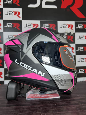 CASCO ABATIBLE LOGAN K10 ROSADO / GRIS1