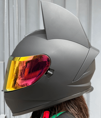 CASCO INTEGRAL SOMAN GATA SM977 NEGRO MATE / ROSADO1