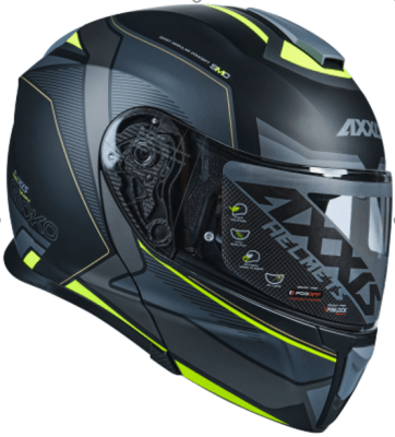 CASCO ABATIBLE AXXIS GECKO CAPITAL B3 AMARILLO FLUOR MATE1