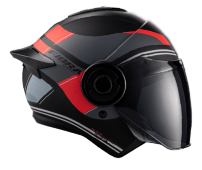 CASCO ABIERTO FIBRA ONE BIT STREAM THUNDER NEGRO Y ROJO MATE1