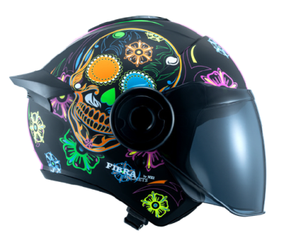 CASCO ABIERTO FIBRA ONE BIT STREAM TREKKER NEGRO Y NARANJA Y ROSADO1