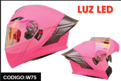 CASCO ABATIBLE LOGAN W7 FUCSIA MATE C/ LUZ LED1