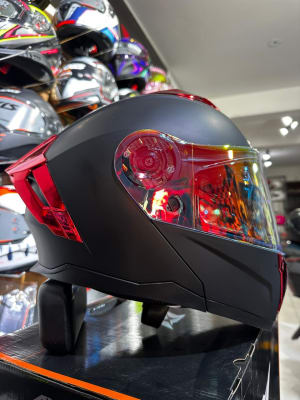 CASCO ABATIBLE LOGAN W20 LOGAN SAFIRO ROJO C/LUZ LED1