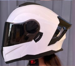 CASCO ABATIBLE LOGAN W3 BLANCO C/ LED