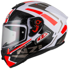 CASCO INTEGRAL NZI TRENDY OVERTAKING BLANCO/ROJO BRILLO