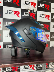 CASCO ABATIBLE SOMAN SAFIRO NEGRO / AZUL VISOR REVO