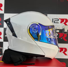 CASCO ABATIBLE SOMAN BLANCO PERLADO VISOR AMPLIO