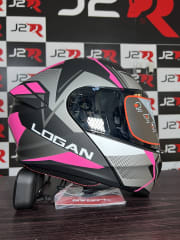CASCO ABATIBLE LOGAN K10 ROSADO / GRIS