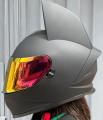 CASCO INTEGRAL SOMAN GATA SM977 NEGRO MATE / ROSADO