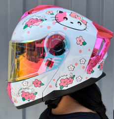 CASCO ABATIBLE LOGAN W20 HELLO KITTY C/ LUZ LED