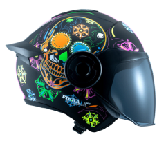 CASCO ABIERTO FIBRA ONE BIT STREAM TREKKER NEGRO Y NARANJA Y ROSADO