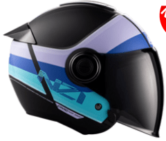 CASCO ABIERTO NZI CIVIC STREAM SUNSET NEGRO Y AZUL Y PURPURA MATE