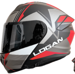 CASCO ABATIBLE LOGAN K10 ROJO / GRIS