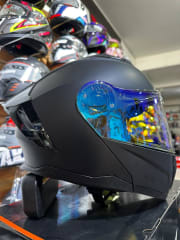 CASCO ABATIBLE LOGAN W20 NEGRO MATE V/AZUL