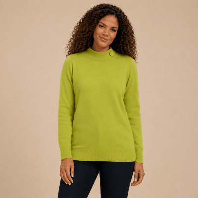 Sweater cuello subido con botón mujer Nancy D14701