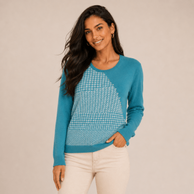 Seater cuello redondo jacquard mujer CA63331