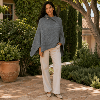 Poncho corto mujer E10711